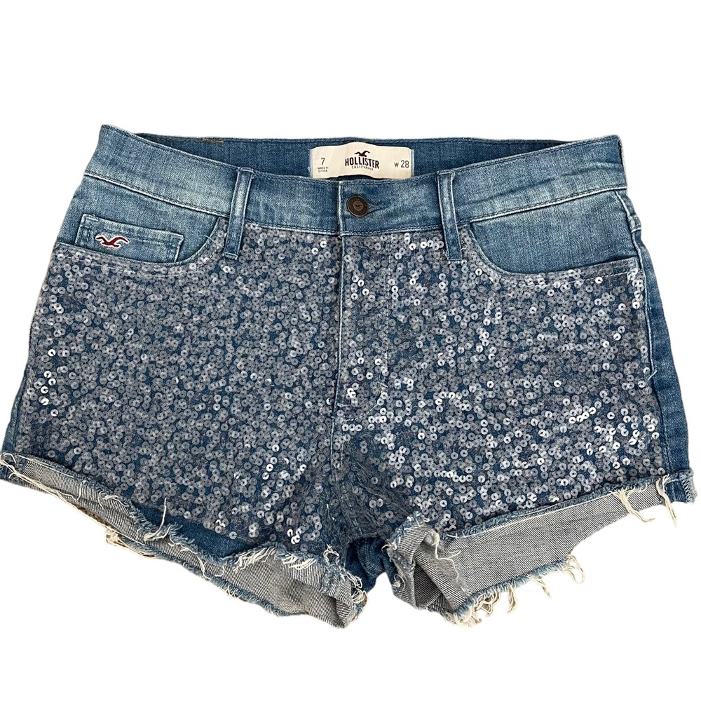 Hollister Sequin High Rise Denim Short 7